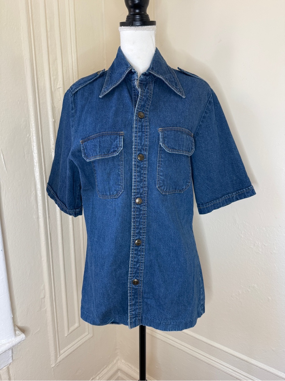 1970s Dart Collar Tobias Brand Denim Shirt Jacket